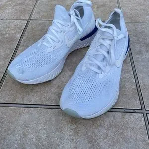 Nike Shoes Wmns Nike Epic React Flyknit White Racer Blue